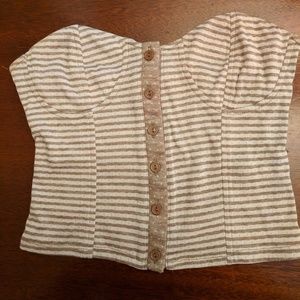 UO lucca couture khaki stretch halter w/ buttons